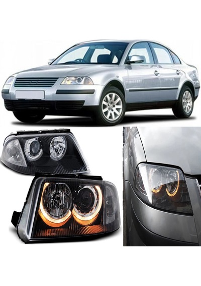 Volksvagen Passat B5.5 2001-2005 Siyah Angel Eyes Ön Far