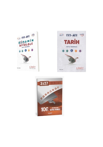 2027 Limit Tyt Ayt Biyoloji Dopamin + Tarih Video Çözümlü Soru + Anla Kazan Paragraf Deneme 3'lü Set