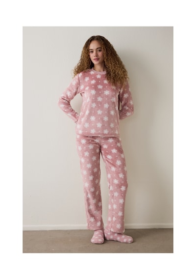 Penti Pembe Pretty Daisies Uzun Kollu Termal Etkili Pijama Takımı