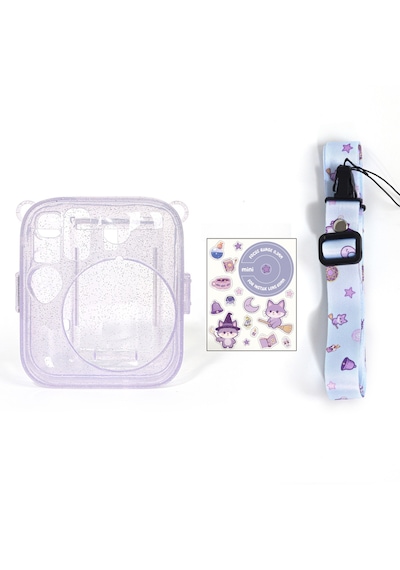 Instax Mini 13 Makine Uyumlu Lila Simli Pleksi Kılıf