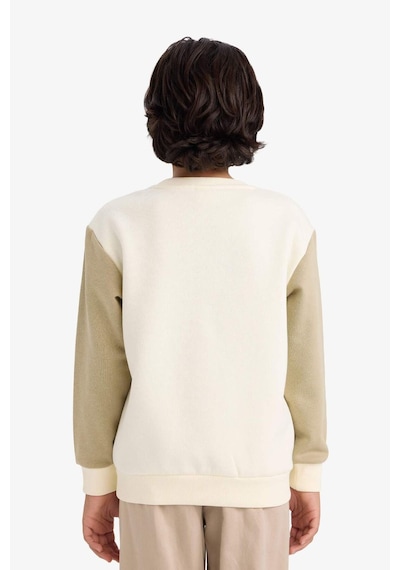 Defacto Erkek Çocuk Bisiklet Yaka Baskılı İçi Yumuşak Tüylü Sweatshirt G5554a825cwkh96 Haki-kh96