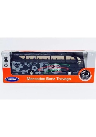 Welly 1 60 Diecast Mercedes Benz Travego Model Otobüs Siyah 52590