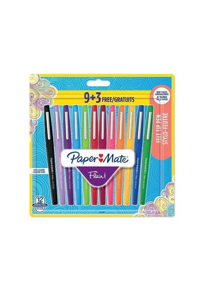 Paper Mate Flair Fiber Uçlu Kalem M Uç 12li Bls Pm-2217772 Çok Renkli