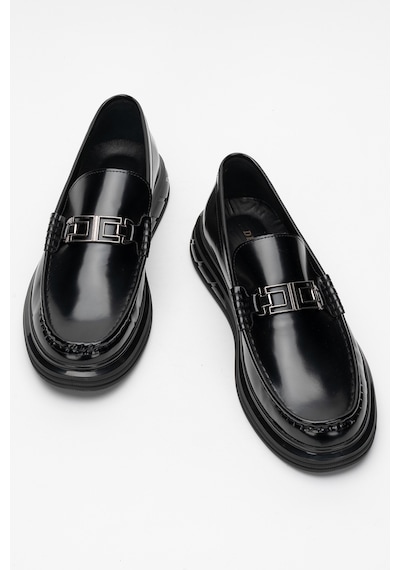 Dericlub Erkek Kalın Taban Tokalı Loafer Ayakkabı Gerçek Deri Cr 2713 Siyah