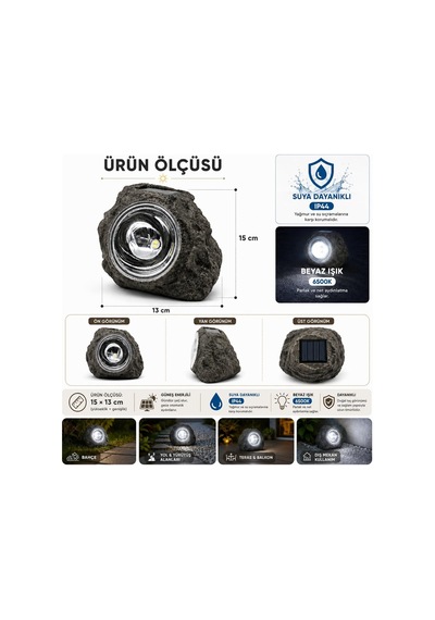 Kyrotech 2 Adet Güneş Enerjili Kaya Görünümlü Led Bahçe Lambası, Solar Taş Lamba, Dekoratif Peyzaj Ve Yürüyüş Yolu Aydınlatma, Ip44 Su Geçirmez Dış Mekan, Beyaz Dolomit Taşı Ve Deniz Kabuğu Hediyeli Diğer Kyrotech 2 Adet Güneş Enerjili Kaya Görünümlü Led Bahçe Lambası, Solar Taş Lamba, Dekoratif Peyzaj Ve Yürüyüş Yolu Aydınlatma, Ip44 Su Geçirmez Dış Mekan, Beyaz Dolomit Taşı Ve Deniz Kabuğu Hediyeli Diğer