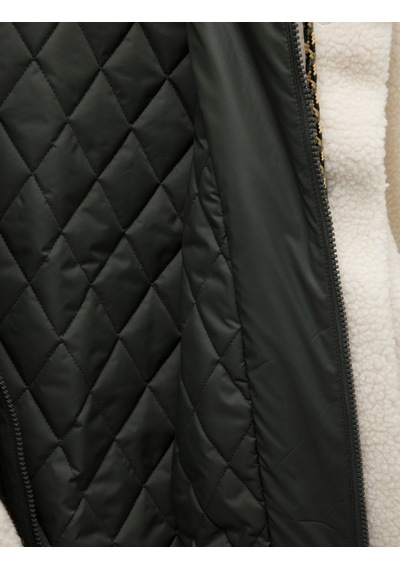 Koton Kapüşonlu Cepli Fermuarlı Oversize Astarlı Peluş Ceket Ekru 5sal20032ıw