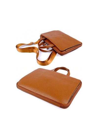Hakiki Deri Unisex Evrak Çantası Taba Kangaroo Kıngdom 9091-T