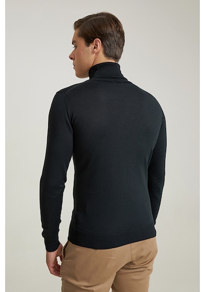 D's Damat Ds Damat Regular Fit Siyah Düz Örgü Kazak 5hf0606320071 001