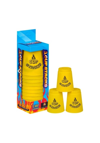 Orijinal Cup Stacks Bardak Oyunu - Speed Cup - Hızlı Bardaklar Oyunu - Hızlı Bardak Oyunu - Sarı