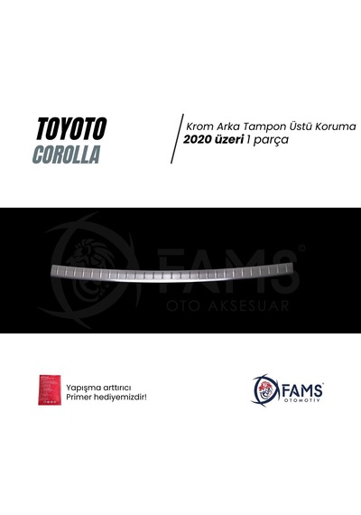 Fams Otomotiv Toyota Corolla Krom Arka Tampon Üstü Koruma 2020 Üzeri Sedan P,çelik Taşlı