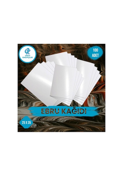 Ebru Kağıdı 25x35 Cm 100 Lü Beyaz Ebru Sanatı Kâğıdı Marbling Paper Set