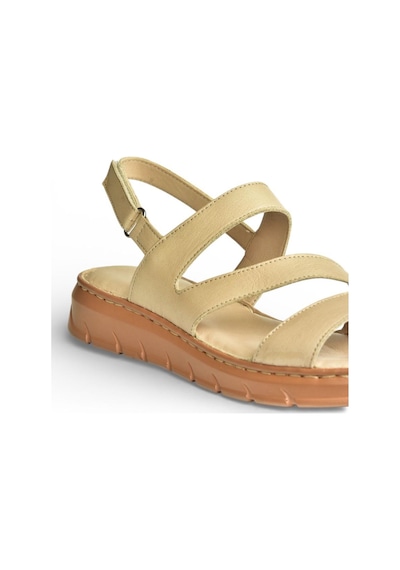 Fox Shoes Y555530403 Bej Hakiki Deri Kadın Sandalet Bej