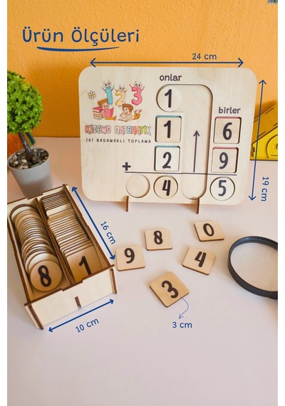 İlkokul Matematik + Eğitici Toplama İşlemi Ahşap Oyuncak Etkinlik Seti + Kolay Öğrenme Rakam Bultak