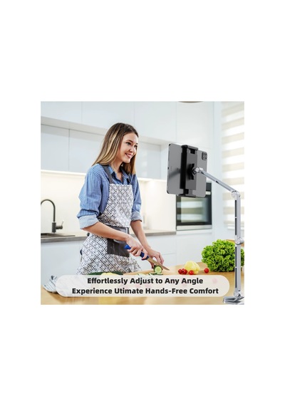 Alüminyum Akrobat Tablet & Telefon Tutucu Stand 360 Oynar Başlıklı Ayarlanabilir Uzun Kol Gri - 789254597 Gri