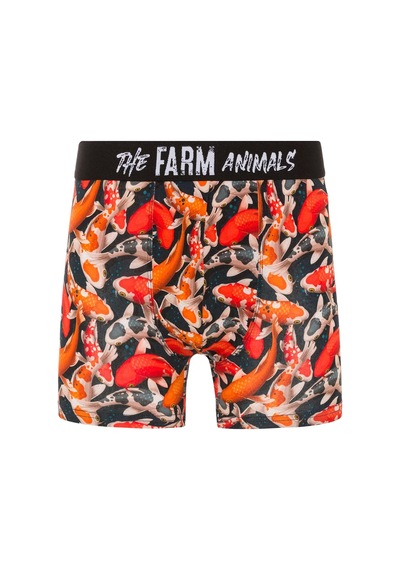 Farm Animals Koi Fishes Desenli Boxer Çok Renkli