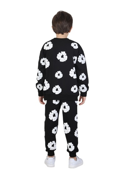 Erdem Kıds Kız - Erkek Çocuk Ünisex Papatya Kabartma Baskılı Pijama Takımı İki İplik Eşofman Takımı İkili Takım Siyah Siyah Erdem Kıds Kız - Erkek Çocuk Ünisex Papatya Kabartma Baskılı Pijama Takımı İki İplik Eşofman Takımı İkili Takım Siyah Siyah