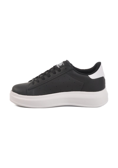 Siyah Beyaz Bağcıklı Kadın Sneaker 156 G Siyah-beyaz
