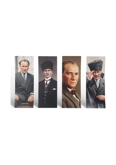 Atatürk 4'lü Kitap Ayracı Kalın Geniş Kesim 350 Gr Hediyelik No:2