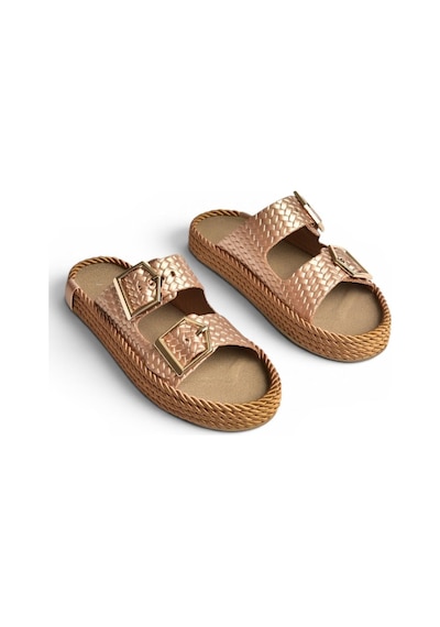 Fox Shoes U596030209 Bronz Örgü Görünümlü Kadın Terlik