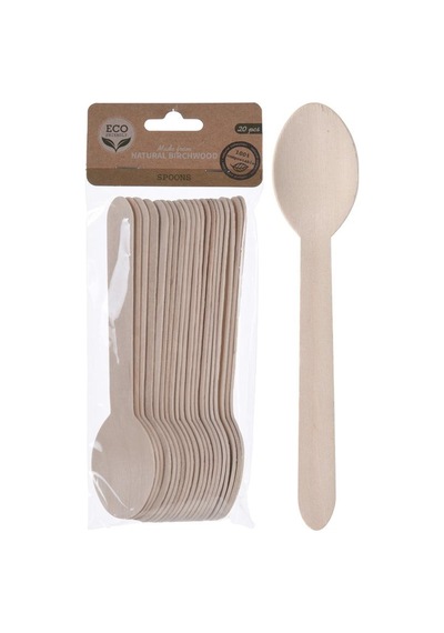 Tahta Kaşık 20 Adet 16cm Ahşap