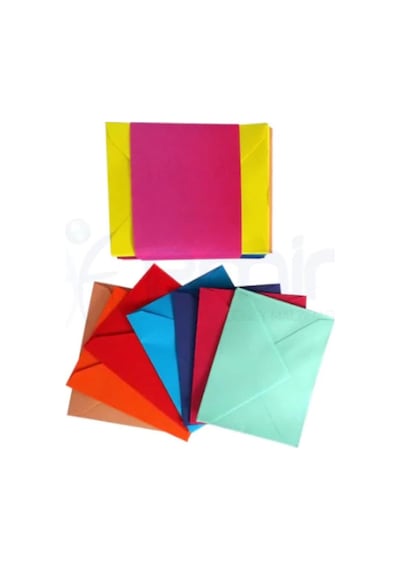 Hobialem Renkli Zarf, 100 Adet, Renkli Mini Zarflar, 7x10 Cm, Karışık Renklerde, Mini Zarf