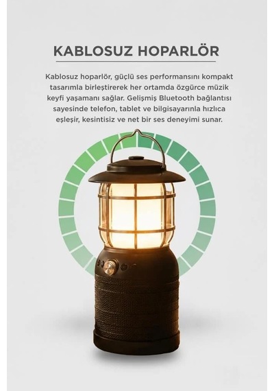 Özel Seri Bluetooth Hoparlör Mikrofonlu Fener Sd08 Siyah Taşınabilir Vintage Ses