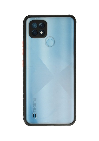 Realme C21 Uyumlu Kılıf Miami Şeffaf Silikon - Siyah