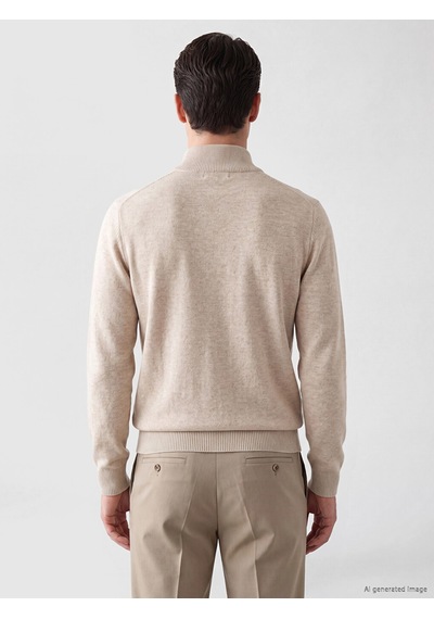 Lcwaıkıkı Classic Bej Regular Fit Dik Yaka Erkek Triko Hırka
