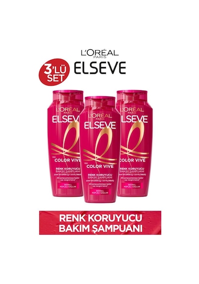 L'Oréal Paris Elseve Color Vive Renk Koruyucu Bakım Şampuanı 3 x 300 ML