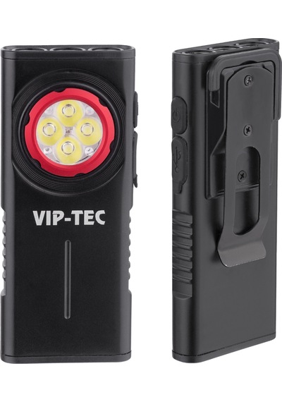Vip-tec Vt891203 1000 Lümen Şarjlı Alüminyum Gövde Slim Cep Feneri Siyah