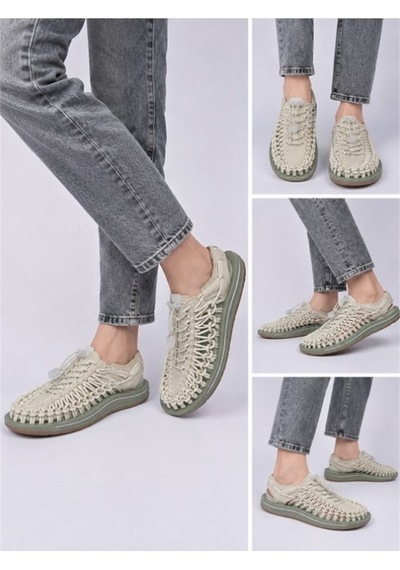 Alemdarshop Aymood Lastikli Bağcıklı Ünisex Yaz Erkek Sandalet Kadın Terlik Dokuma Tasarım Plaj Sandaletleri Nefes Rahat Düz Vizon Alemdarshop Aymood Lastikli Bağcıklı Ünisex Yaz Erkek Sandalet Kadın Terlik Dokuma Tasarım Plaj Sandaletleri Nefes Rahat Düz Vizon
