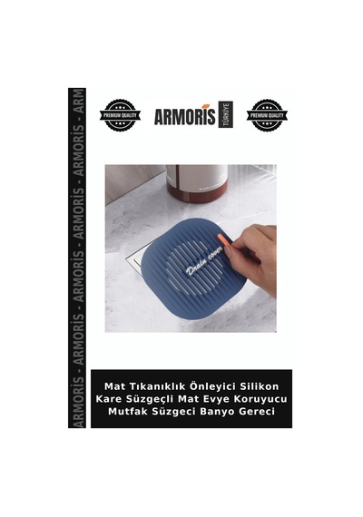 Mat Tıkanıklık Önleyici Silikon Kare Süzgeçli Mat Evye Koruyucu Mutfak Süzgeci Banyo Gereci Mat Siyah