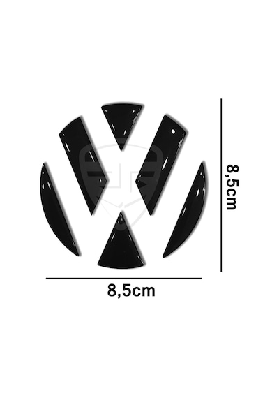 Volkswagen Arka Bagaj Logo 3D Iç Sticker Siyah