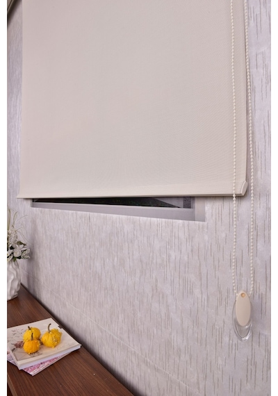 Krem Karartma Düz Etek Dilimsiz Ds-screen 2 Blackout Zebra Stor Güneşlik Perde 180 X 260