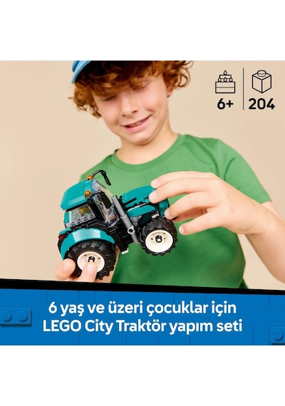 LEGO® City Traktör 60498 - 6 Yaş ve Üzeri Çocuklar İçin Çiftçi Minifigürlü Yaratıcı Oyuncak Yapım Seti (88 Parça)