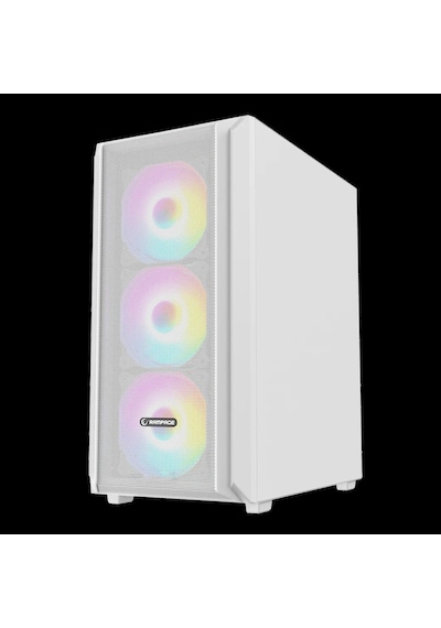 Rampage Beta Mesh 650w 80 Plus Standart 4 12cm Argb Fan Temperli Camlı Mid-t Beyaz Oyuncu Kasası