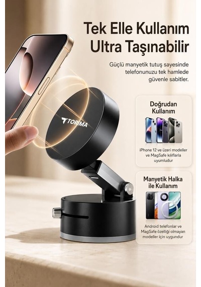 Özel Üretim Telefon Tutucu Jx054 Siyah Manyetik Aparat Araç İçi Stant