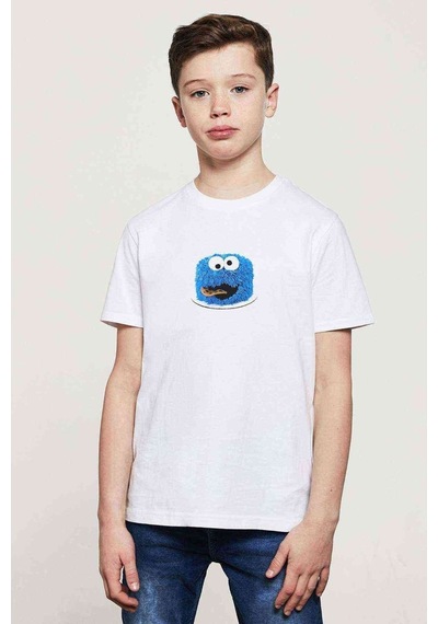 Tshirthane Kurabiye Canavari Cake Smash Backdrop Baskılı Unisex Çocuk Beyaz