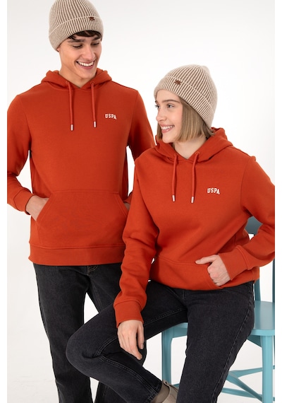 U.S. Polo Assn. Erkek Kapüşonlu Kiremit Basic Şardonlu Sweatshirt 50295176-VR031