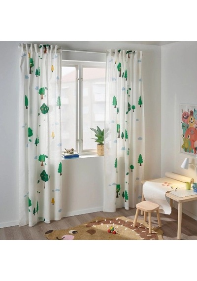 Ikea Brummıg Çocuk Oyun Halısı 94 X 150 Cm Kahverengi - Bej - Pembe Çok Renkli
