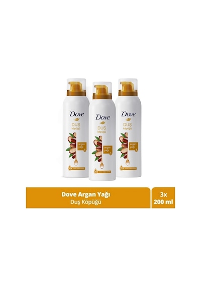 Dove Argan Yağı Duş Köpüğü 200 Ml X 3 Adet PKT.DOVE.039 Diğer