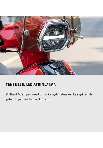 Kuba Brıllıant 50 St Motosiklet Kırmızı