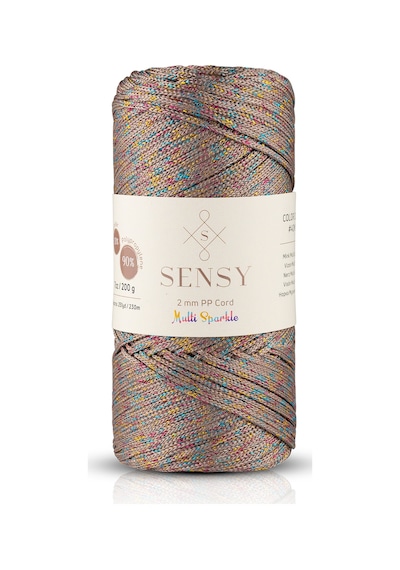 Sensy Multi Sparkle Simli 200 Gr Polyester Makrome Ipi Vizon 2 Mm - 230 M Supla Ip