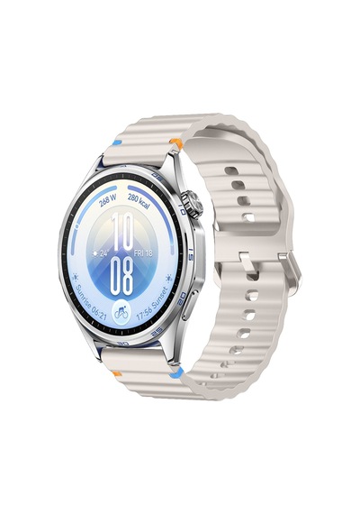 Huawei Watch Gt7 46mm İle Uyumlu Dalga Desenli Tokalı Yumuşak Soft Silikon Kordon