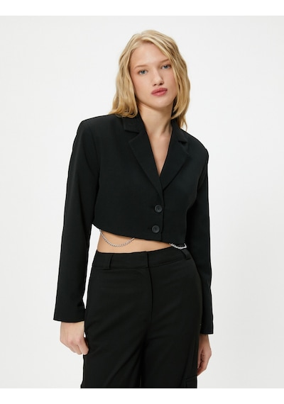 Koton Crop Ceket Ters Kruvaze Yaka Düğme Kapamalı Slim Fit Zincir Detaylı Siyah 4wal50007ıw 4WAL50007IW999 Siyah Koton Crop Ceket Ters Kruvaze Yaka Düğme Kapamalı Slim Fit Zincir Detaylı Siyah 4wal50007ıw 4WAL50007IW999 Siyah