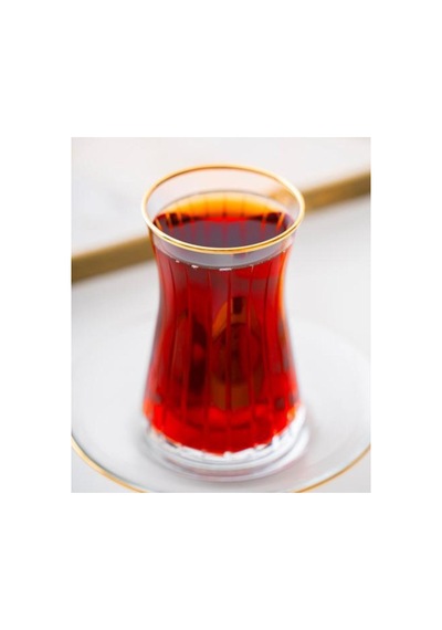 12 Parça Louisa Gold Çay Seti Şeffaf Gold