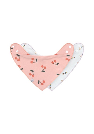 Organik Pamuk Üçgen Bebek Önlüğü, 2 Li Set, Çıtçıtlı, Ters Çevrilebilir Çok Renkli