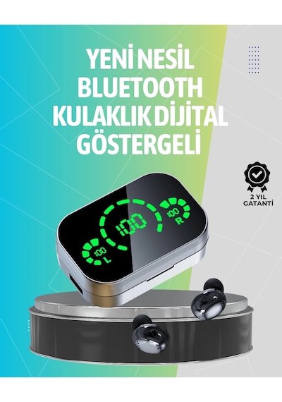 Kablosuz Kulak İçi Bluetooth Kulaklık Dokunmatik Kontrol Ve Led Şarj Ekranı Çok Renkli