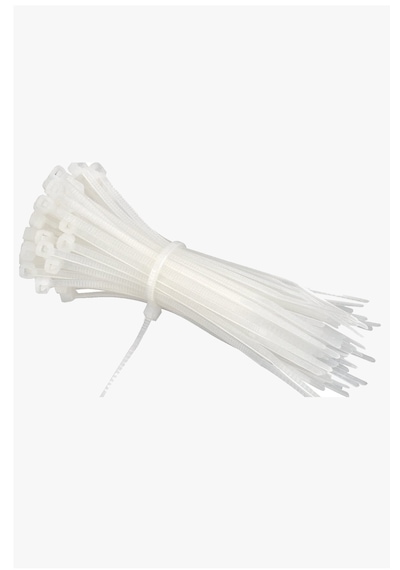 Beyaz 100 Adet Plastik Kelepçe Cırt Kablo 2.5x200mm