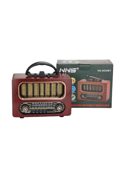 Biishe Orta Boy Retro Ahşap Tasarım Bluetooth Hoparlörlü Radyo Fm/am Destekli, Şarjlı Ve Taşınabi